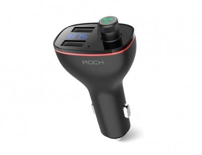 شارژر فندکی با قابلیت پخش موسیقی و تماس راک Rock B300 Bluetooth FM Transmitter Car Charger